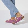 Milano in pelle scamosciata fucsia luccicante Milano in pelle scamosciata fucsia luccicante