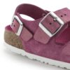 Milano in pelle scamosciata fucsia luccicante Milano in pelle scamosciata fucsia luccicante