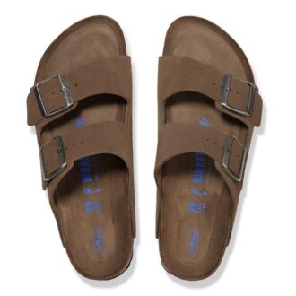 Soft Footbed Arizona in pelle scamosciata color tè scuro