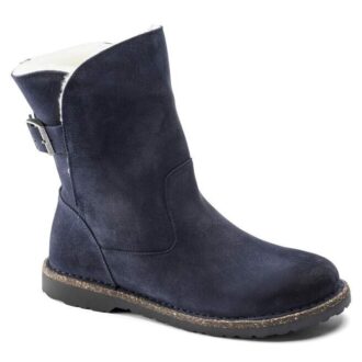 Uppsala in pelle scamosciata e montone blu navy