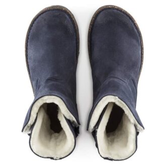 Uppsala in pelle scamosciata e montone blu navy