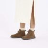 Uppsala Mid in pelle scamosciata e shearling